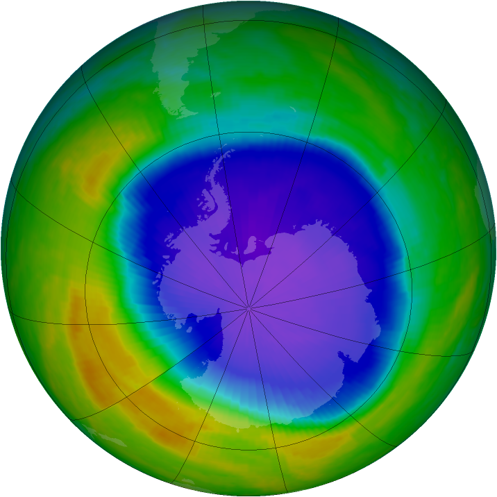 Antarctic ozone map for 24 October 1999